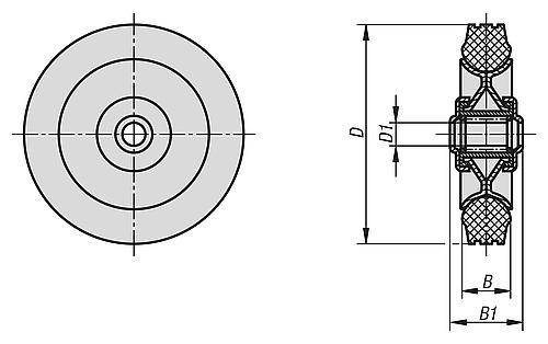 VOLLGUMMIREIFEN OHNE FESTSTELLSYSTEM GUMMI, OHNE GEHÄUSE, D=125, B=37,5-1