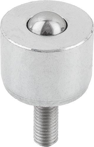 KUGELROLLE MINI D2=M06X15, FORM:A STAHL, KOMP:STAHL-0