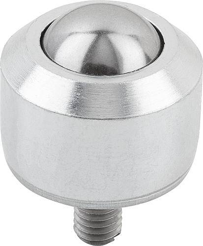 KUGELROLLE MINI D2=M06X12, FORM:B STAHL, KOMP:STAHL-0