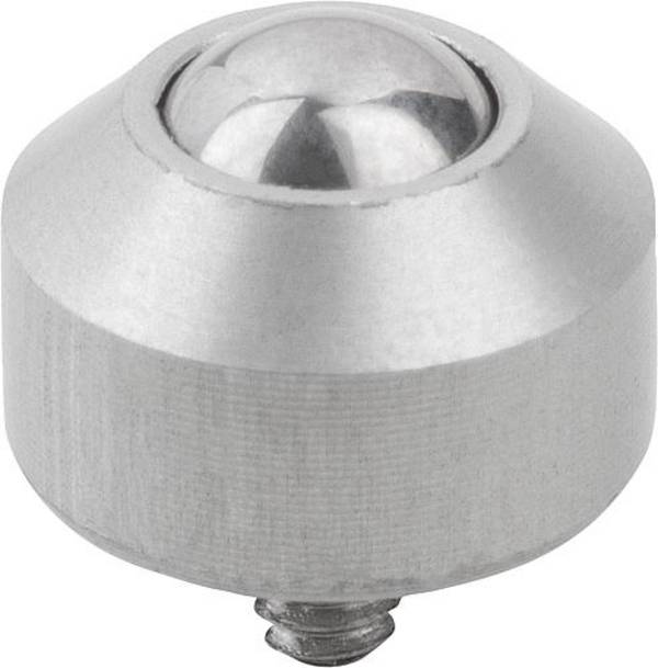 KUGELROLLE MINI D2=M2X2,5, FORM:B EDELSTAHL, KOMP:EDELSTAHL