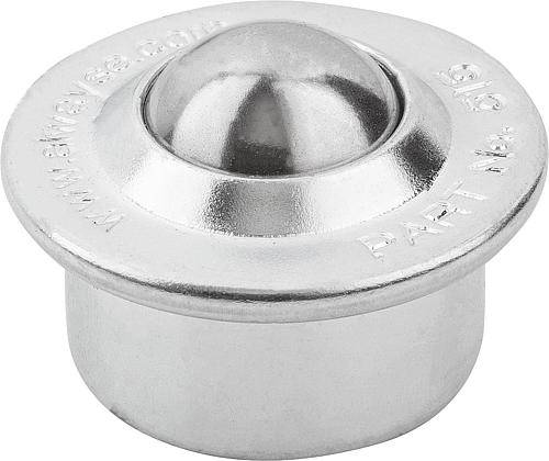 KUGELROLLE GEHÄUSE, FORM:B STAHL, KOMP:STAHL, DK=44,5-0