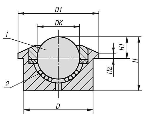 KUGELROLLE GEHÄUSE EDELSTAHL 1.4021, MASSIVAUSFÜHRUNG, KOMP:EDELSTAHL-5