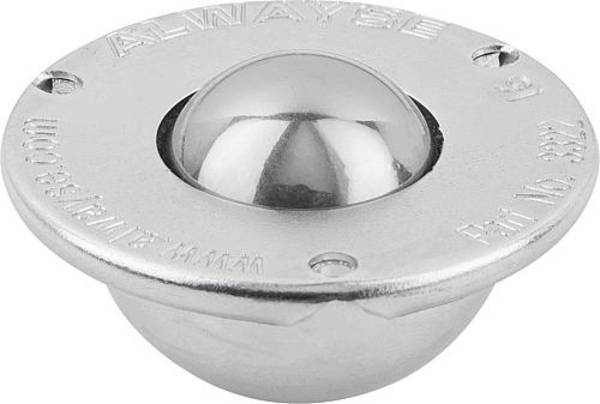 KUGELROLLE, FORM:C STAHL, KOMP:EDELSTAHL