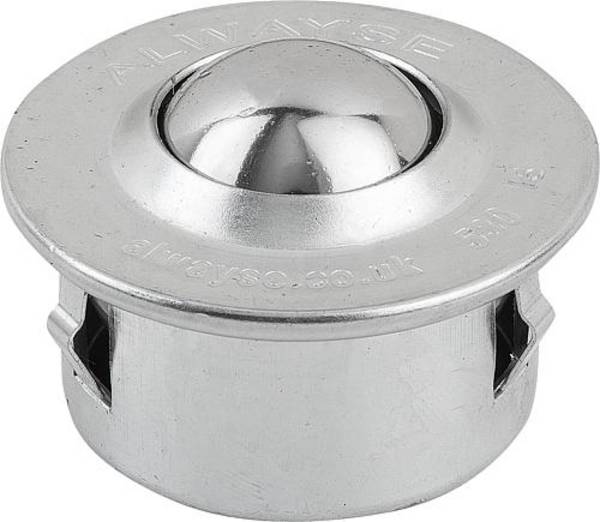 KUGELROLLE MIT BEFESTIGUNGSELEMENT, FORM:C STAHL, KOMP:EDELSTAHL