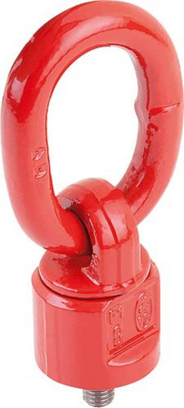 ANSCHLAGWIRBEL SCHWENK UND DREHBAR D=M12 STAHL, ROT, GÜTEKLASSE 8
