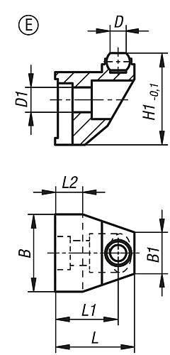 SPANNBACKEN FORM:E UNTERE SPANNBACKE, M.PENDELNDER ABGEFL.KUGEL, H1=32,8, EINSATZSTAHL-1
