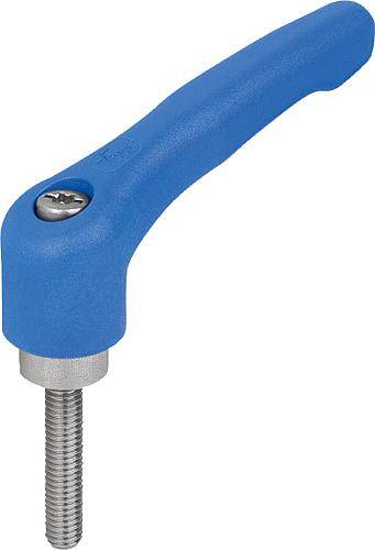 KLEMMHEBEL GR.2 M10X40, HOCHLEISTUNGSTHERMOPLAST BLAU RAL5017, KOMP:EDELSTAHL BLANK-0