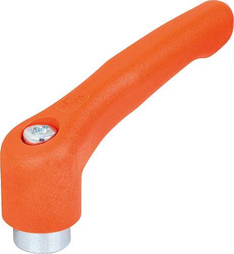 KLEMMHEBEL GR.5, M16, HOCHLEISTUNGSTHERMOPLAST ORANGE RAL2004, KOMP:STAHL BLAU-PASSIVIERT-0