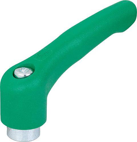 KLEMMHEBEL GR.5, M16, HOCHLEISTUNGSTHERMOPLAST GRÜN RAL6032, KOMP:STAHL BLAU-PASSIVIERT-0