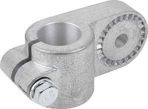 ROHRVERBINDER GELENKSTÜCK MIT INNENVERZAHNUNG FÜR RUNDROHRE A=25,1, ALUMINIUM, KOMP:STAHL VERZINKT-0