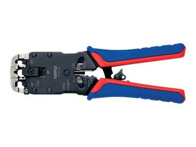 KNIPEX 97 51 12 SB Crimpzange für Westernstecker mit Mehrkomponenten-Hüllen brüniert 200 mm (SB-Karte/Blister)-0