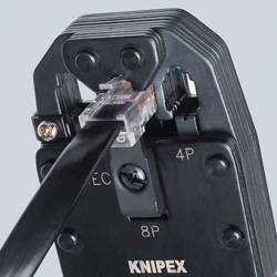 KNIPEX 97 51 12 SB Crimpzange für Westernstecker mit Mehrkomponenten-Hüllen brüniert 200 mm (SB-Karte/Blister)-4