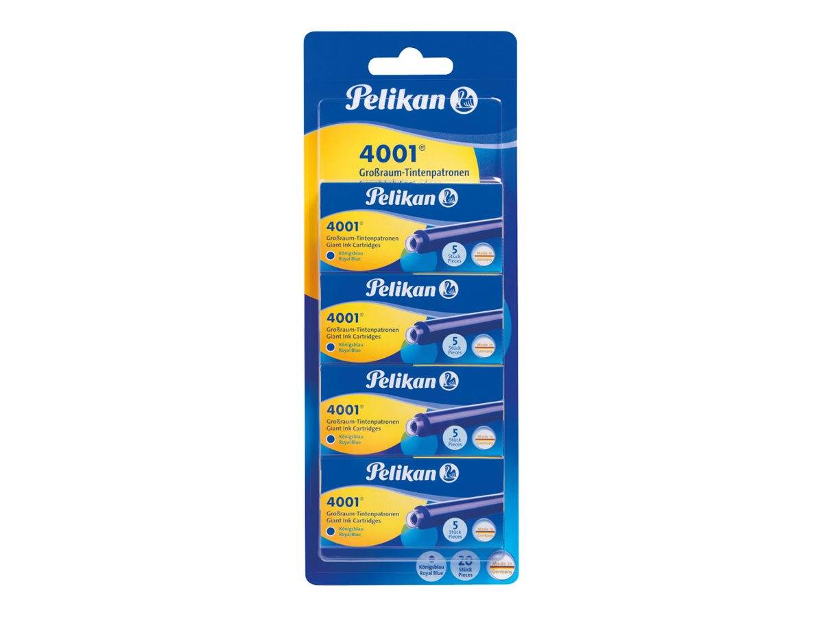 Pelikan 4001 GTP/5 - Tintenpatrone - nicht dauerhaft - Königsblau (Packung mit 20)-0