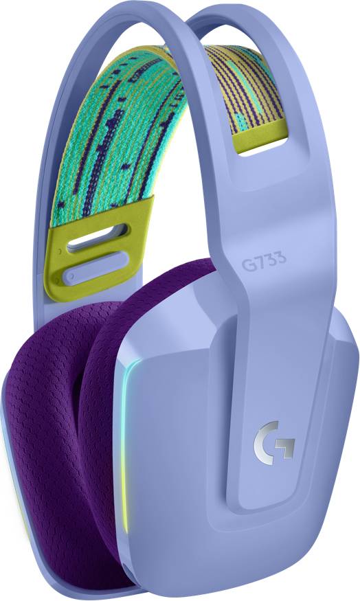 Logitech Gaming G733 LIGHTSPEED On Ear Headset Funk 7.1 Surround Lila Lautstärkeregelung Gaming-7