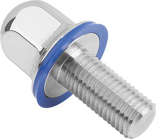 SECHSKANTSCHRAUBE MIT DICHTUNG, HYGIENIC DESIGN, FORM:A OHNE SCHAFT M04X10, SW=7, EDELSTAHL A4 1.4404-0