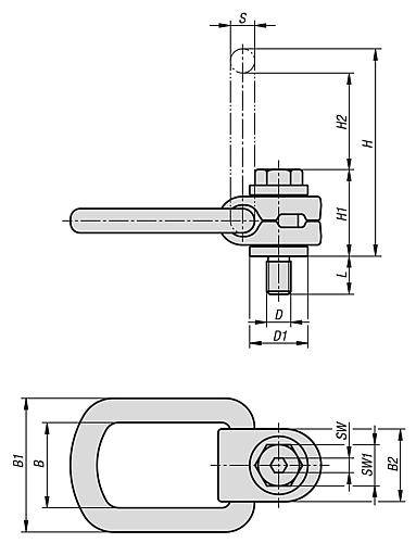 LASTBÜGEL DREHBAR D=M08X11 STAHL, GÜTEKLASSE 10-1