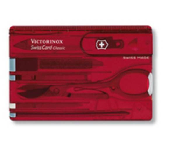 Victorinox SwissCard Classic, Rot, Transparent, ABS Synthetik, 82 mm, 4,5 mm, 26 g