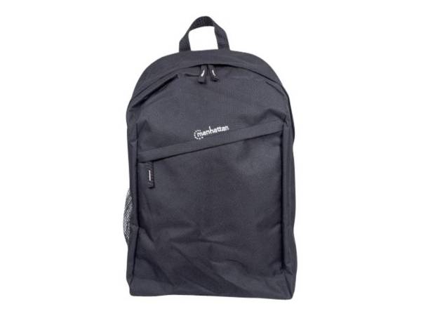 Manhattan Knappack Backpack 15.6", Black, LOW COST, Lightweight, Internal Laptop Sleeve, Accessories Pocket, Padded Adju
