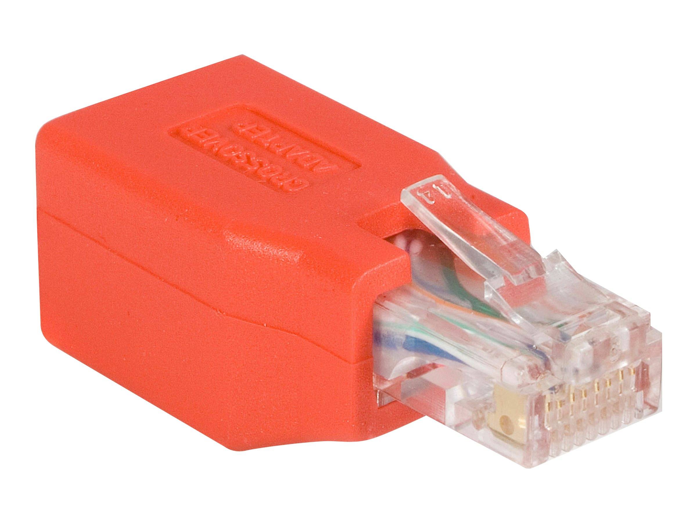 StarTech.com Cat6 Cable - Cat6 Crossover Adapter - GbE - Red - Ethernet Network Cable (C6CROSSOVER)-0