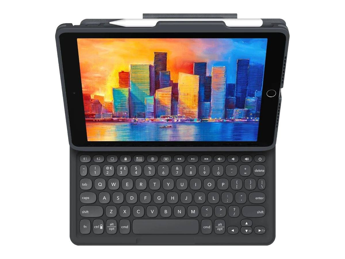 ZAGG Pro Keys - Tastatur und Foliohülle - hintergrundbeleuchtet - Bluetooth - QWERTZ - Deutsch - Schwarz/Grau Tastatur,-1
