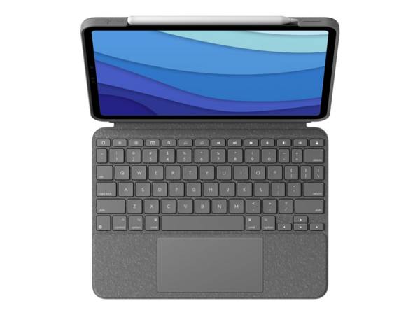 Logitech Combo Touch - Tastatur und Foliohülle - mit Trackpad - hintergrundbeleuchtet - Apple Smart connector - QWERTZ -