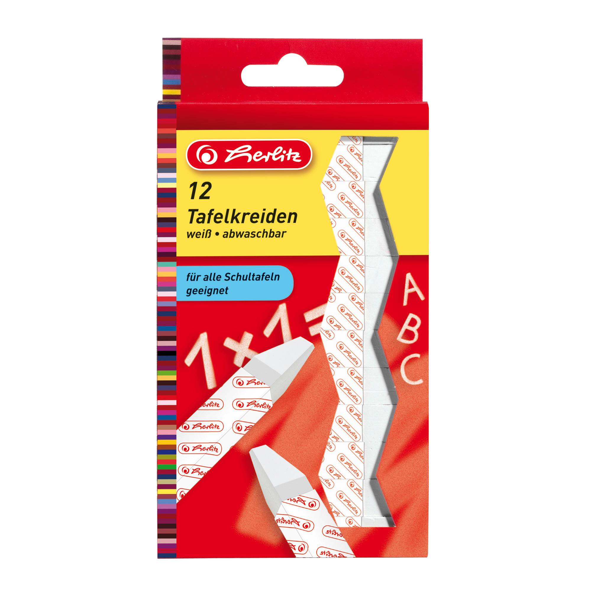Herlitz - Kreide - für Tafel - Weiß (Packung-3