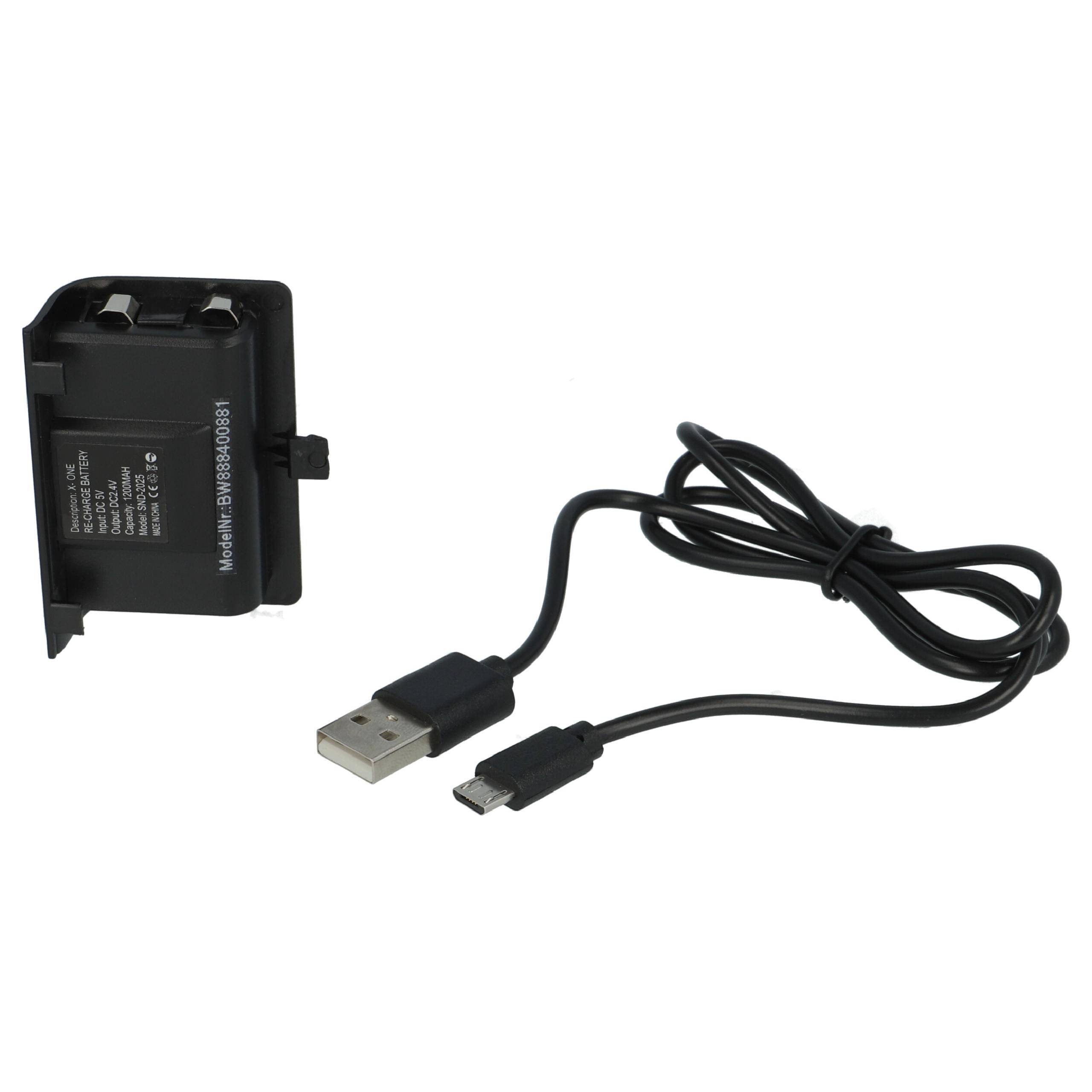 vhbw Akku kompatibel mit Microsoft Xbox One Wireless Controller | Inkl. Abdeckung + USB-Ladekabel-4