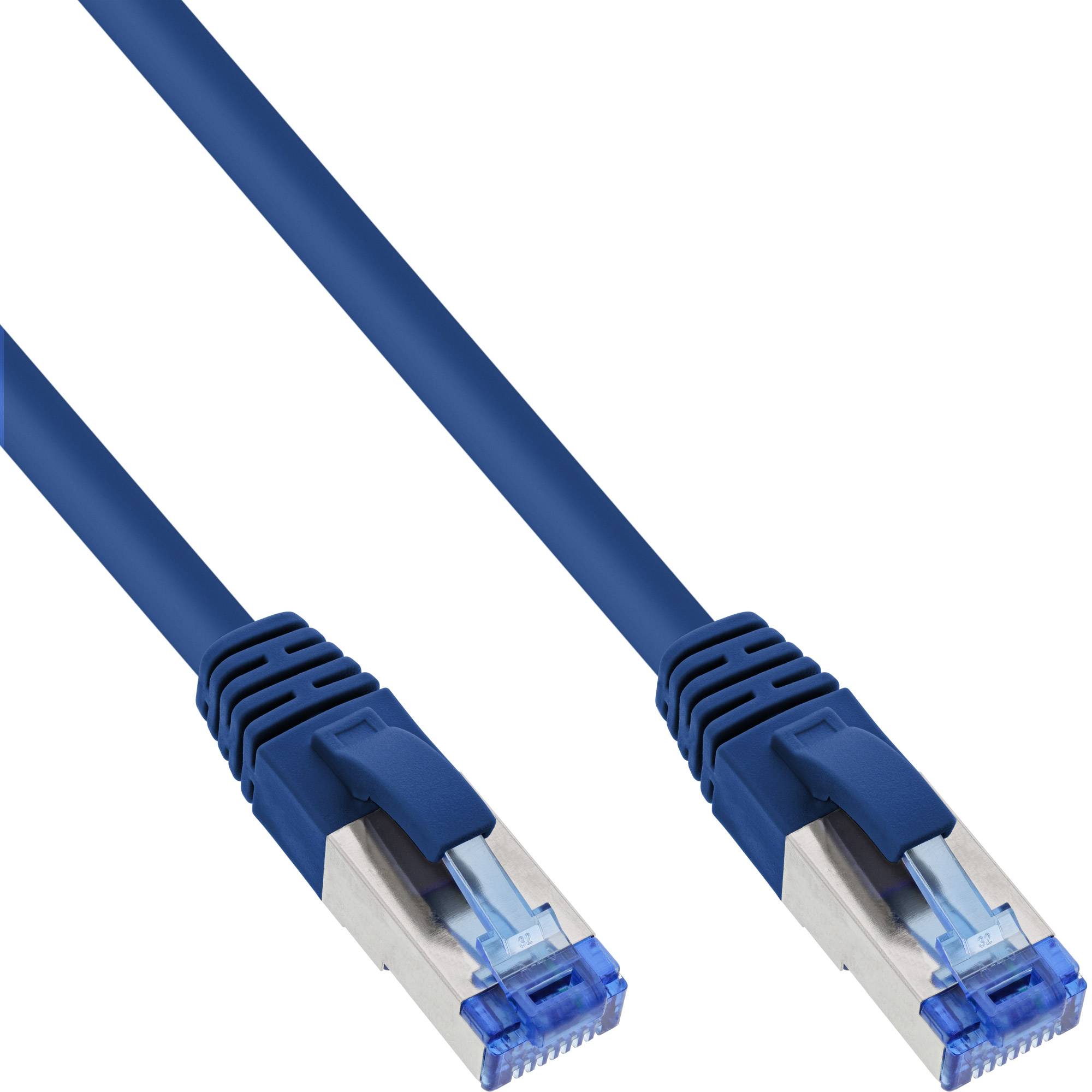 InLine® Patchkabel, S/FTP (PiMf), Cat.6A, halogenfrei, blau, 5m-0