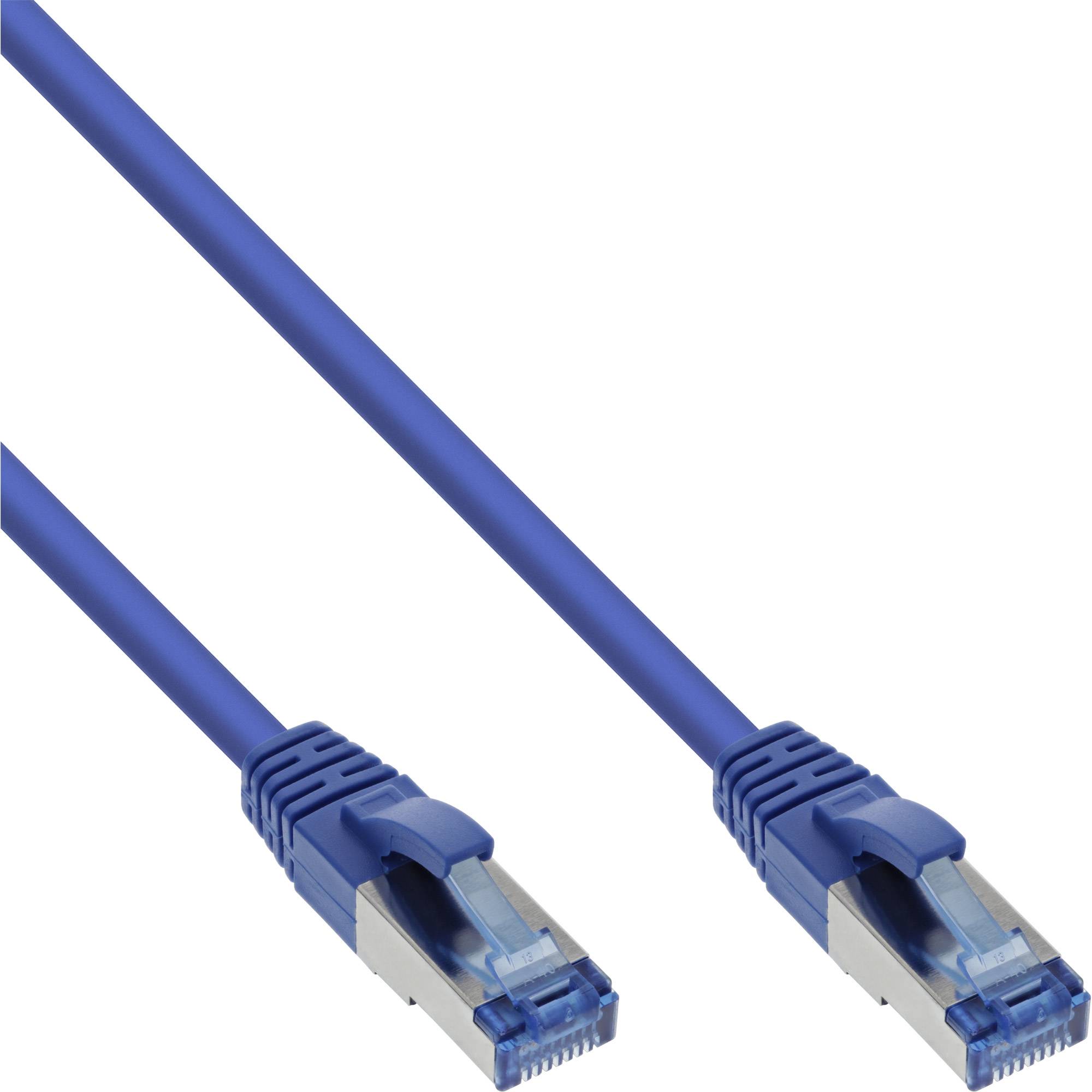 InLine® Patchkabel, S/FTP (PiMf), Cat.6A, halogenfrei, blau, 5m-7