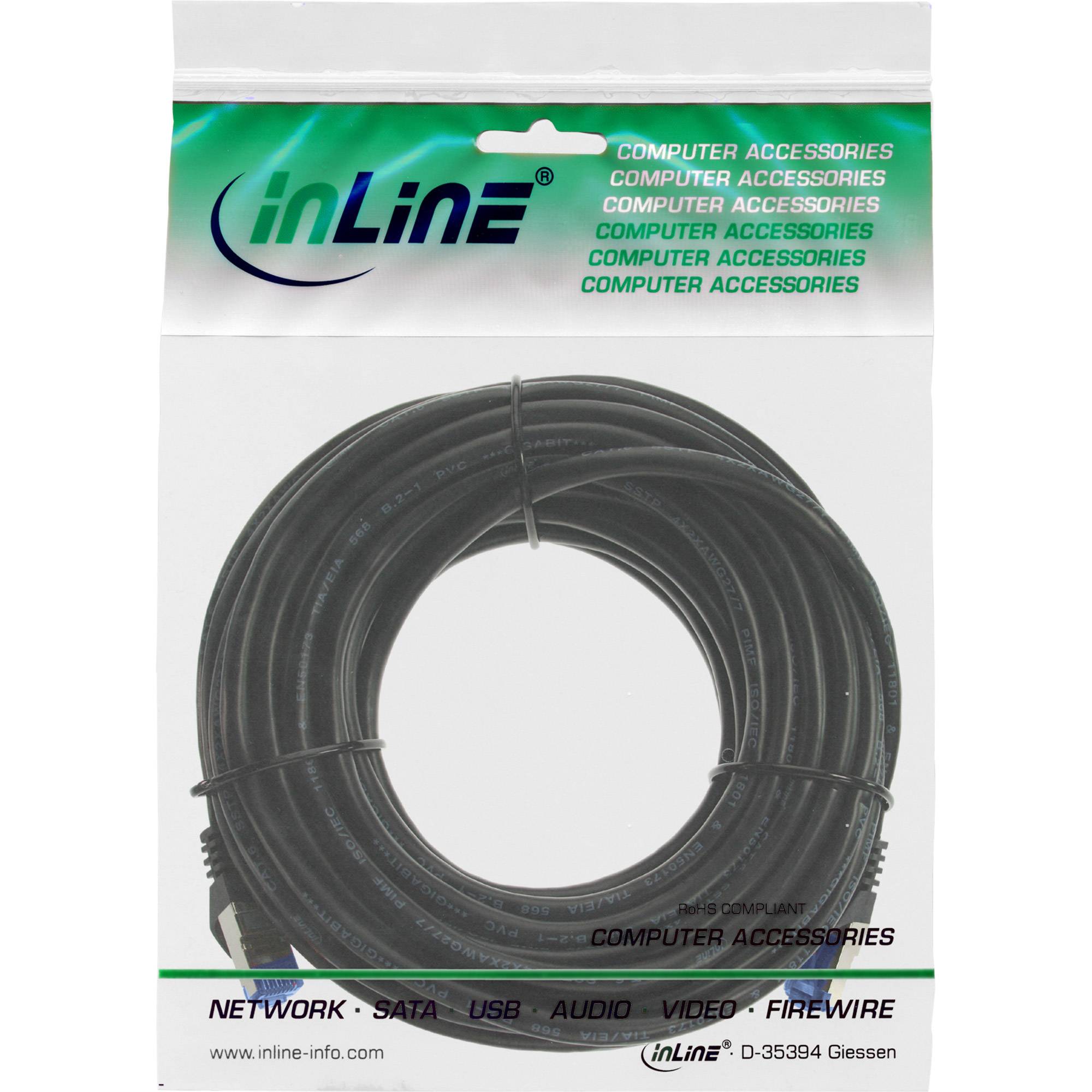 InLine® Patchkabel, Cat.6A, S/FTP, PE outdoor, schwarz, 5m-6
