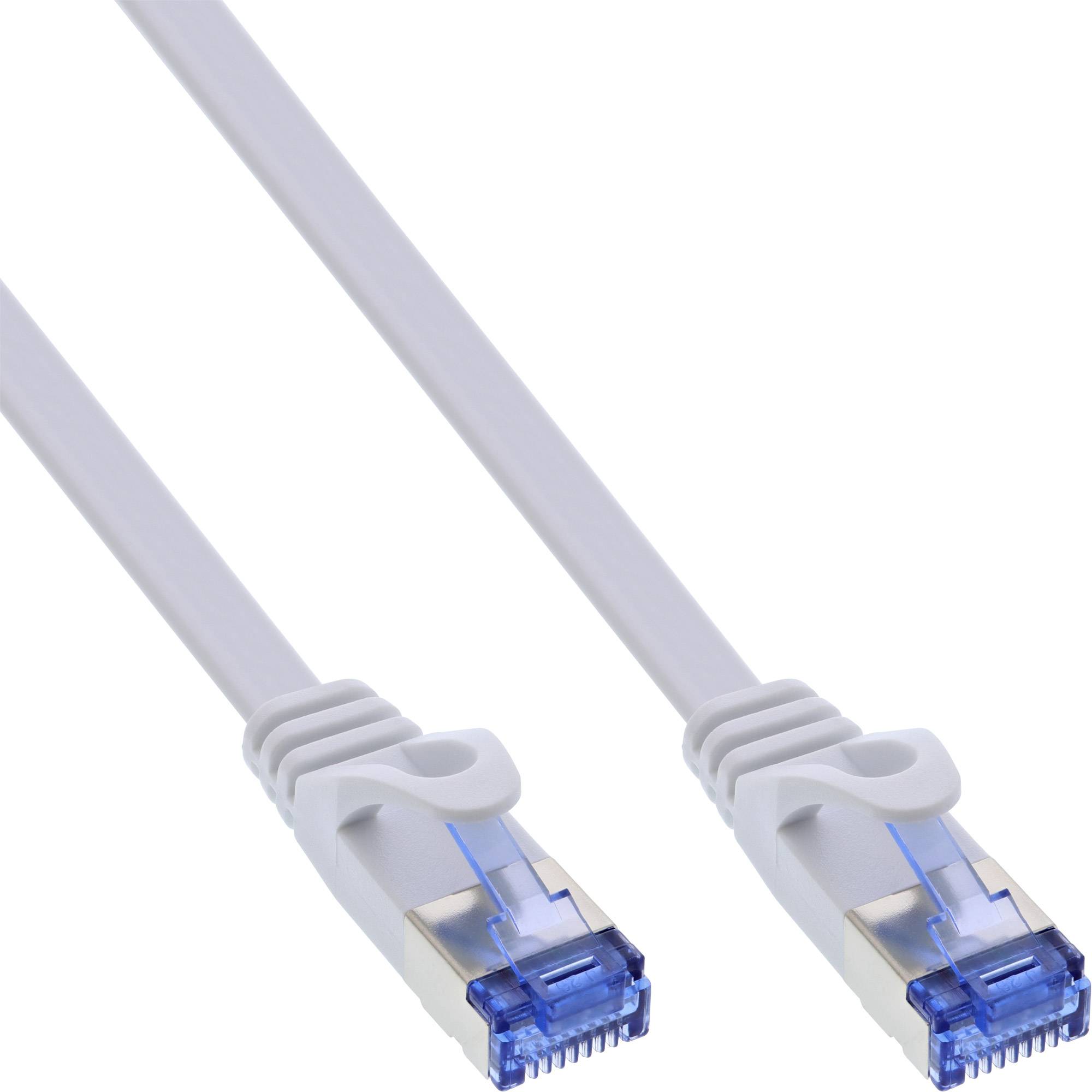 InLine® Patchkabel flach, U/FTP, Cat.6A, weiß, 2 m-0