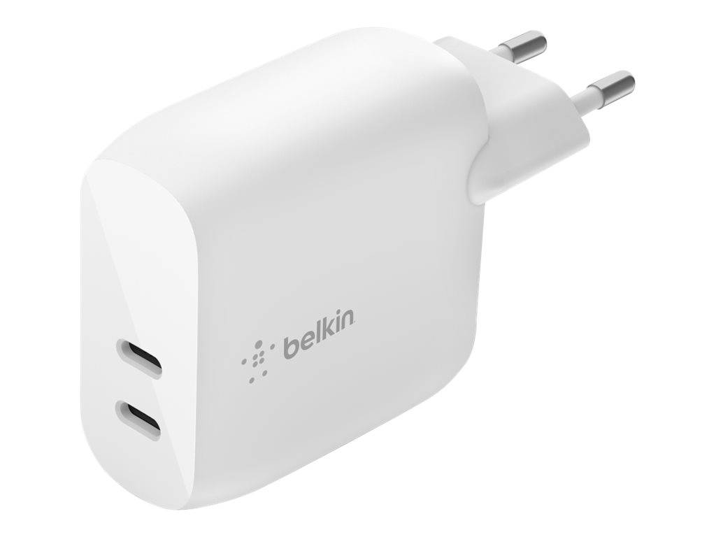 Belkin BoostCharge - Netzteil - 40 Watt - Fast Charge, PD 3.0 - 2 Ausgabeanschlussstellen (2 x USB-C)-0