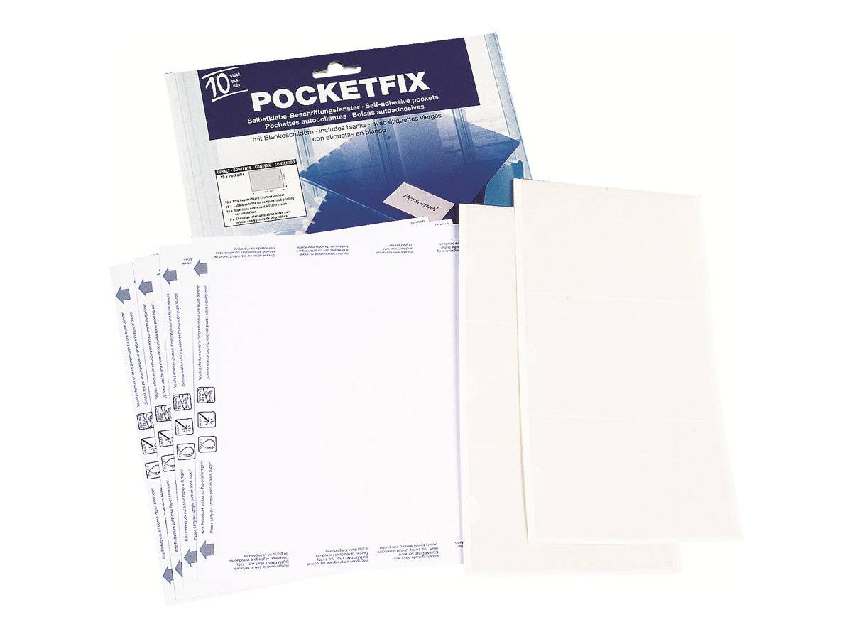 DURABLE POCKETFIX - Selbstklebende Tasche - für A7 - durchsichtig (Packung mit 10)-0