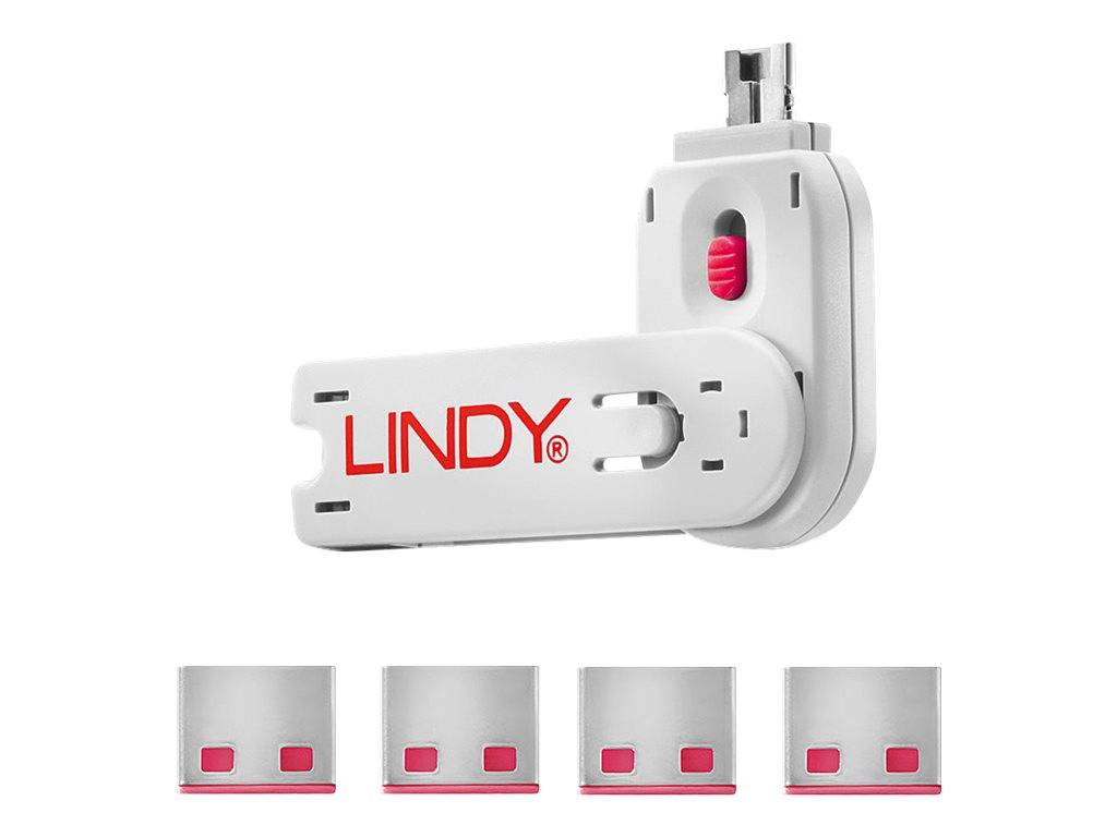 Lindy USB Port Blocker - USB-Portblocker - pink (Packung mit 4)-7