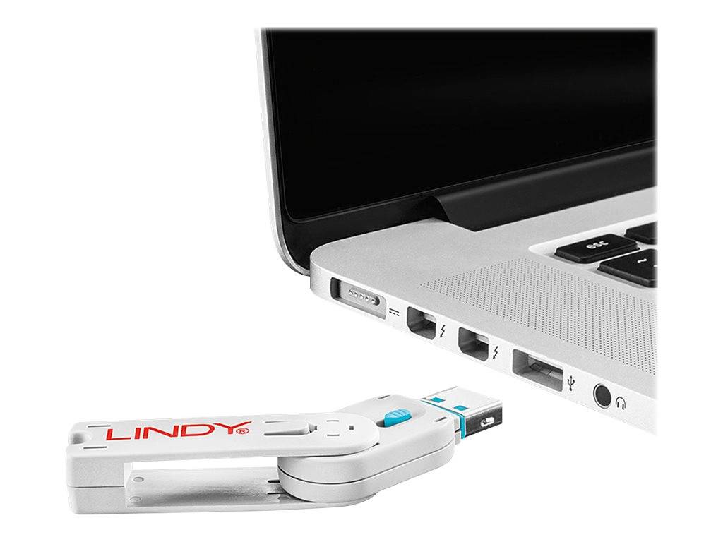 Lindy USB Port Blocker - USB-Portblocker - Blau (Packung mit 4)-5