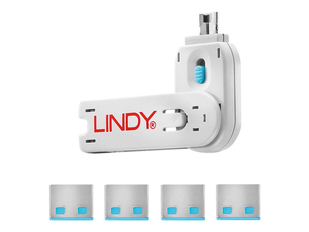 Lindy USB Port Blocker - USB-Portblocker - Blau (Packung mit 4)-7