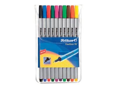 Pelikan Fineliner 96 - Fineliner - verschiedene Farben - 0.4 mm (Packung mit 10)