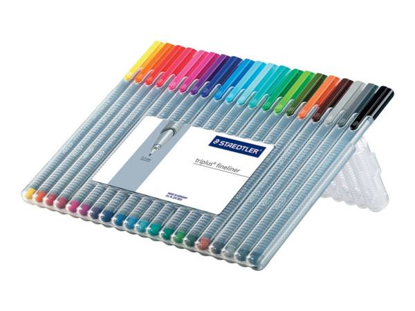 STAEDTLER triplus 334 - Fineliner - gemischte Farben - wasserbasierte Tinte - 0.3 mm - extrafein (Packung mit 20)