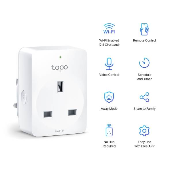 TP-LINK - Tapo P100 V1 - Smart-Stecker - kabellos - 802.11b/g/n, Bluetooth 4.2 - 2.4 Ghz (Packung mit 4)-6