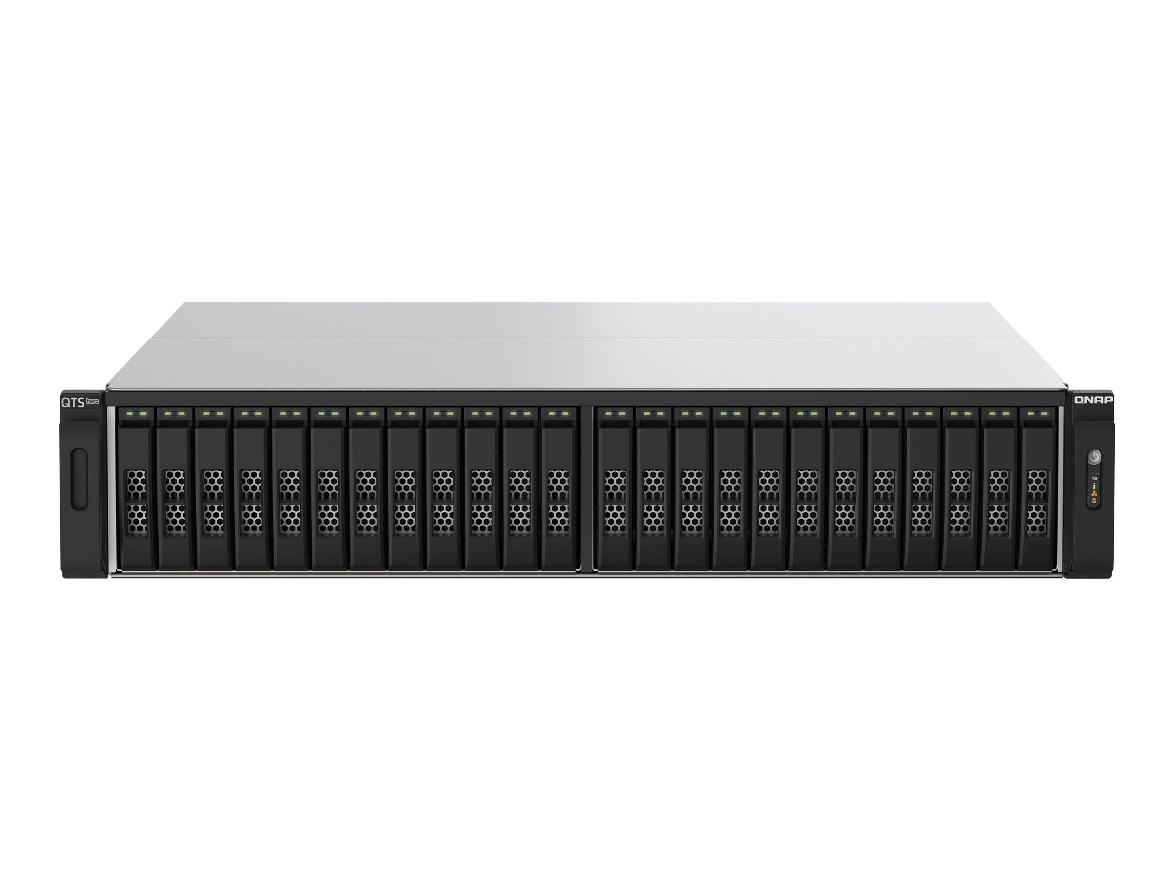QNAP 24-Bay all-flash NAS NVMe Gen3 x4 AMD EPYC 7302P 3,0 GHz 128 GB RAM 2 x 2.5GbE LAN RAID 0-4