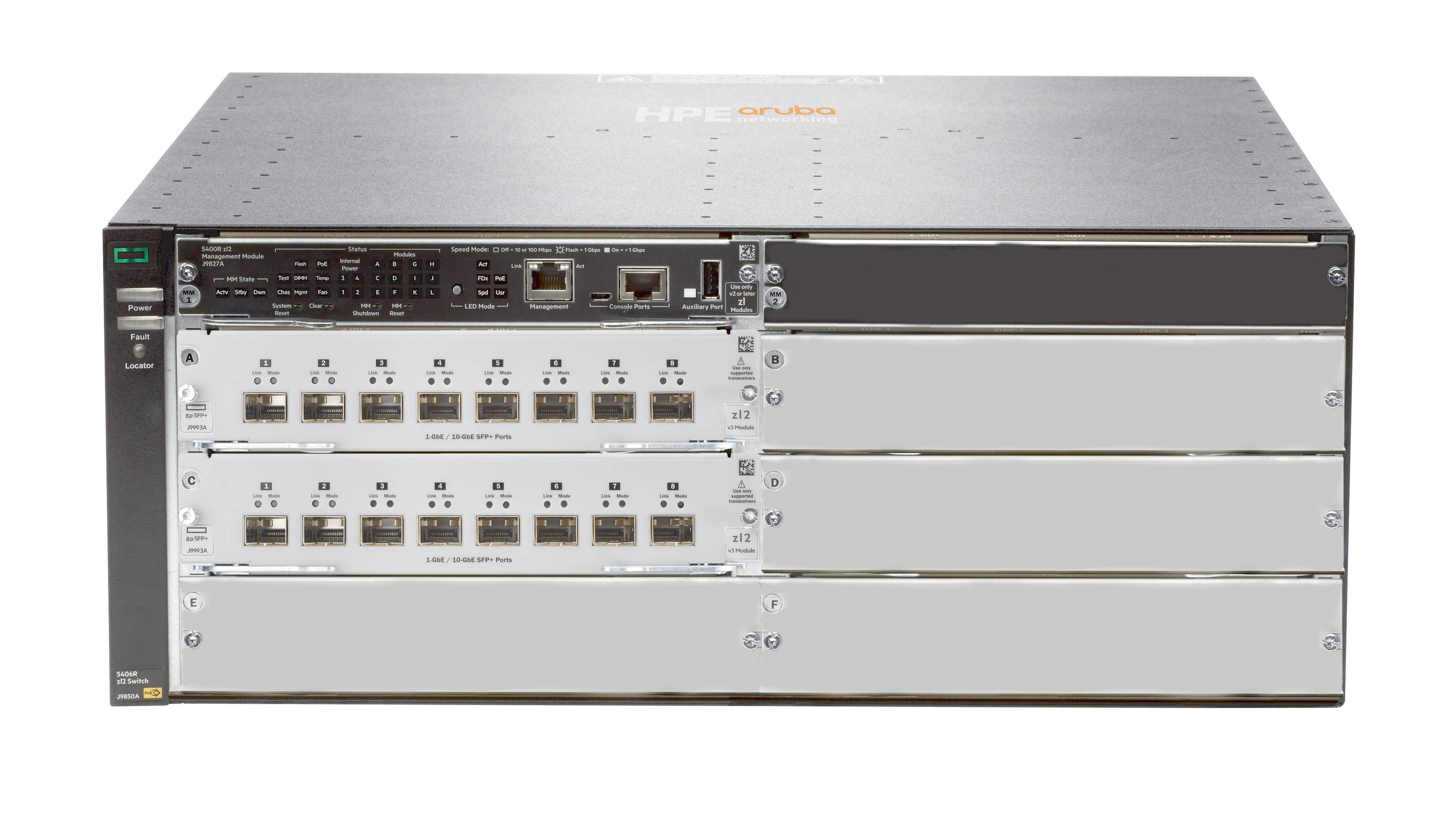 HPE Aruba 5406R 16-port SFP+ (No PSU) v3 zl2-2