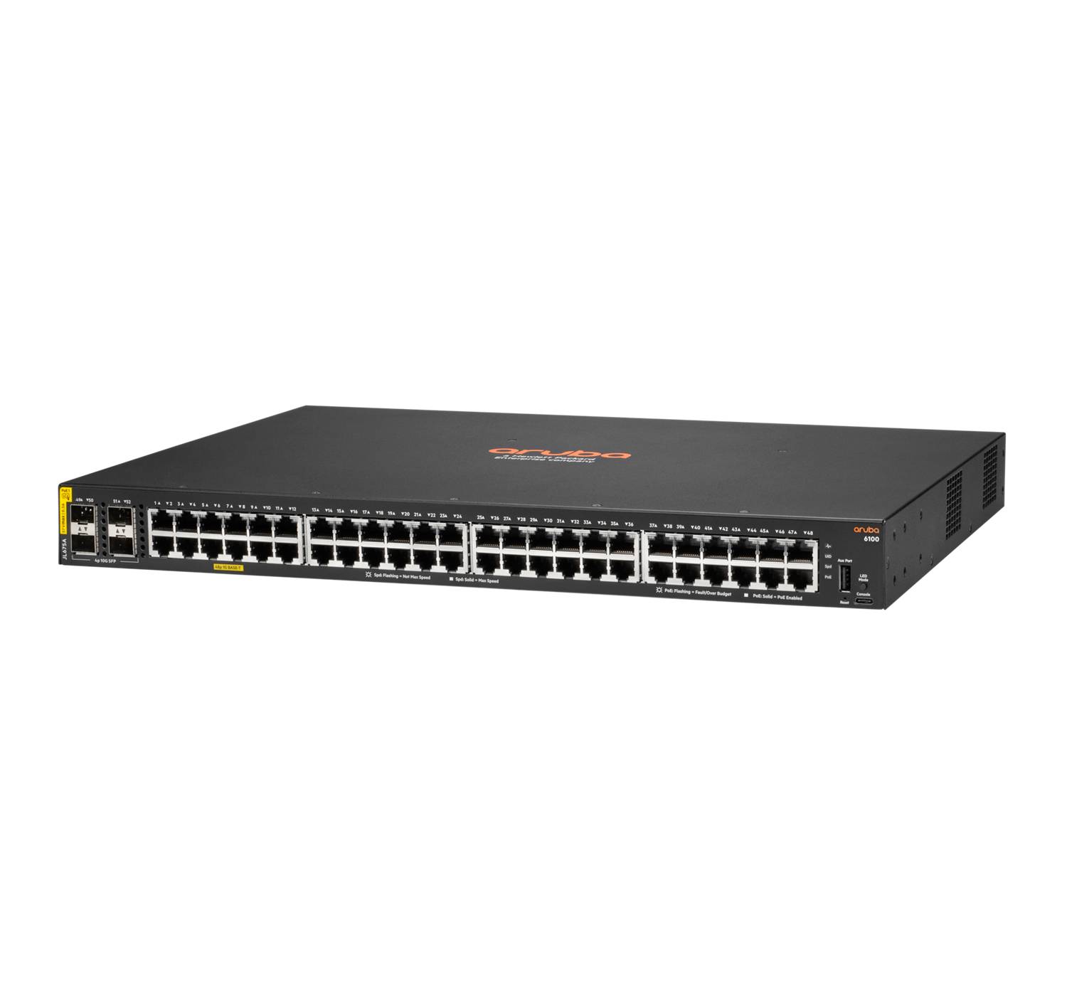 HPE Aruba 6100 48G Class4 PoE 4SFP+ 370W Switch - Switch - managed - 48 x 10/100/1000 (PoE+)-7