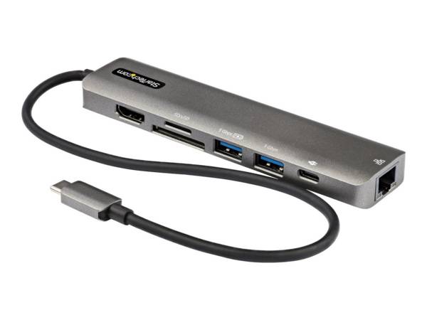 StarTech.com USB-C Multiport Adapter - USB-C auf 4K 60Hz HDMI 2.0, 100W Power Delivery Pass-through, SD/MicroSD, 2 Port