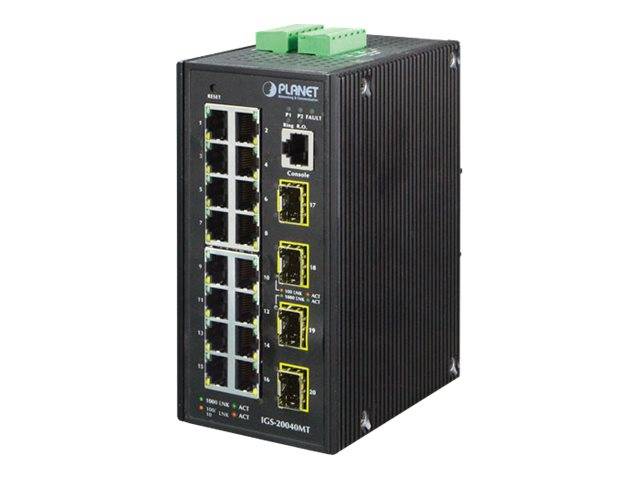 PLANET IGS-20040MT - Switch - managed - 16 x 10/100/1000 + 4 x Gigabit SFP-0