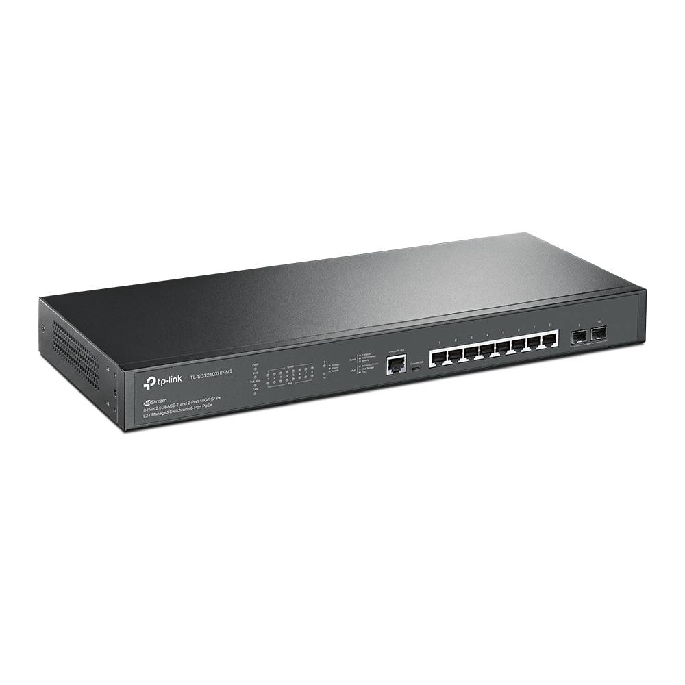 TP-Link JetStream TL-SG3210XHP-M2 - V1 - Switch - managed - 8 x 10/100/1000 + 2 x SFP+ - an Rack montierbar - PoE+ (240-4