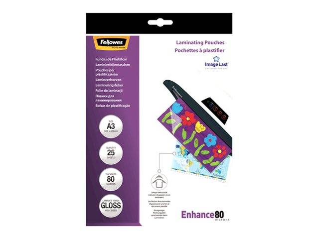 Fellowes Laminating Pouches Enhance 80 micron - A3 (297 x 420 mm)-0