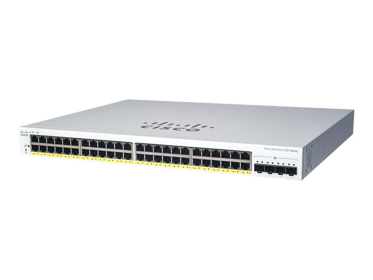 Cisco Business 220 Series CBS220-48T-4X - Switch - Smart - 48 x 10/100/1000 + 4 x 10 Gigabit SFP+ (Uplink)-0