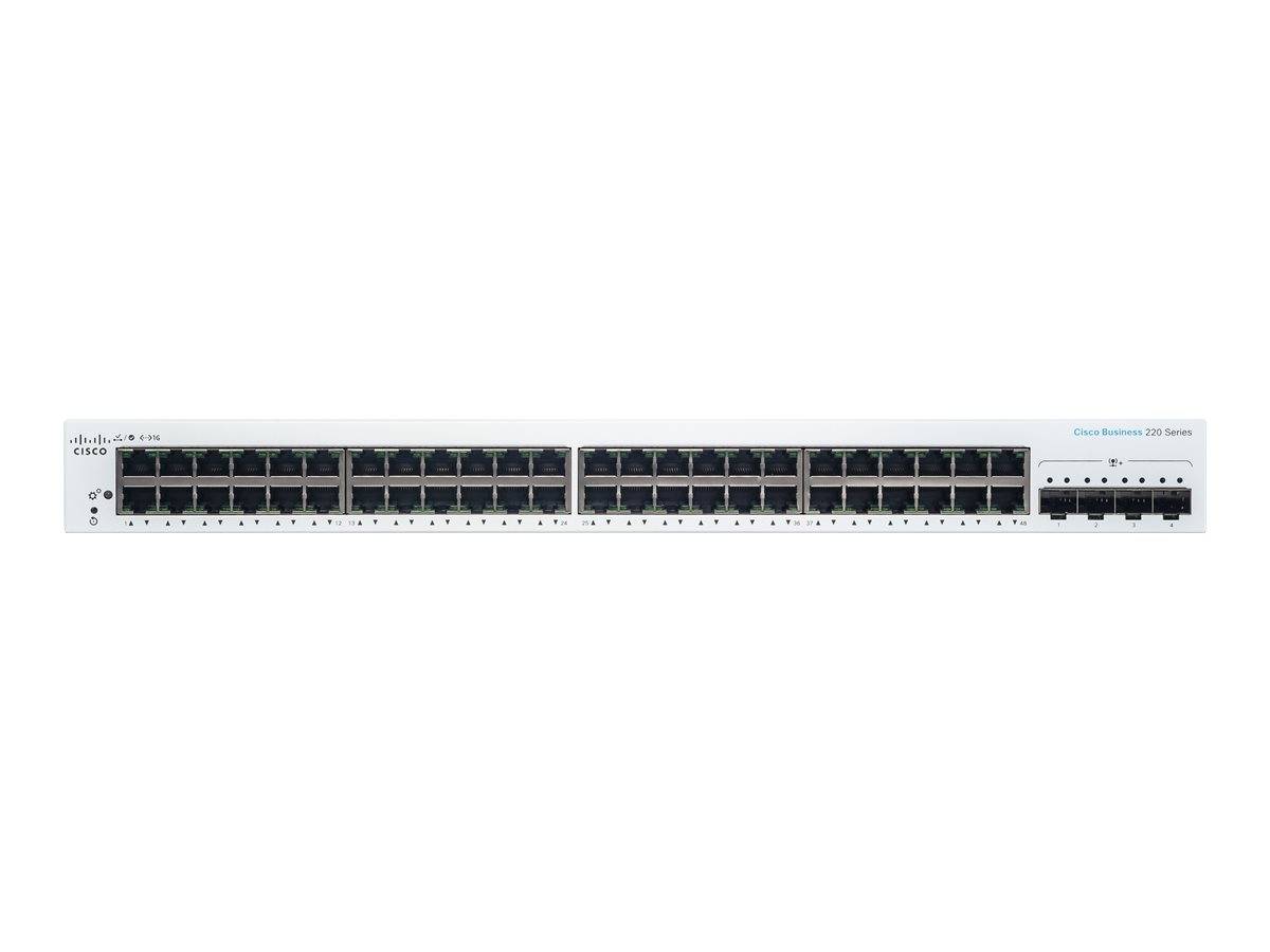 Cisco Business 220 Series CBS220-48T-4X - Switch - Smart - 48 x 10/100/1000 + 4 x 10 Gigabit SFP+ (Uplink)-1