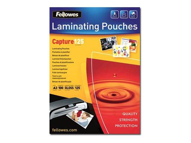 Fellowes Laminating Pouches Capture 125 micron - 125 Mikron - 100er-Pack - glänzend - durchsichtig - A3 (297 x 420 mm)-3