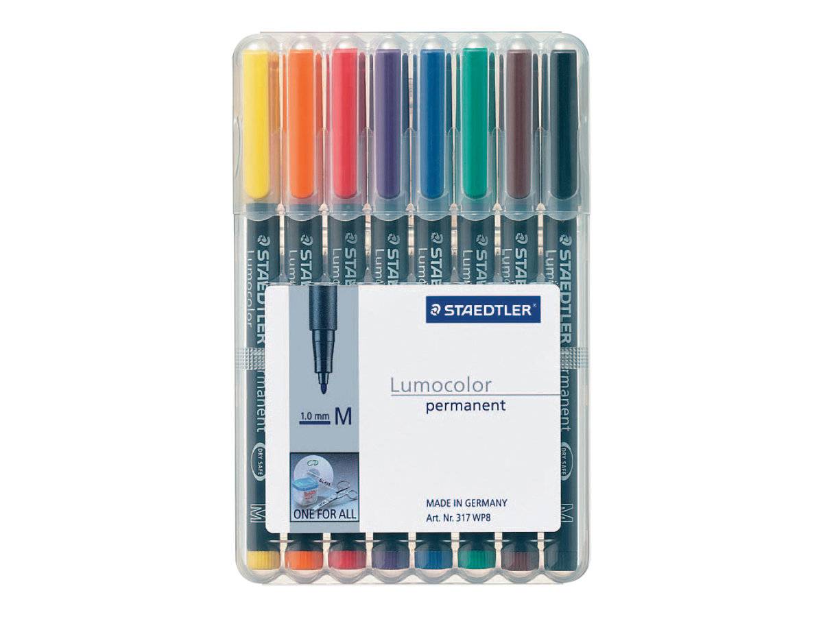 STAEDTLER Lumocolor - Filzstift - permanent - gemischte Farben - 1 mm - Mittel (Packung mit 8)-2